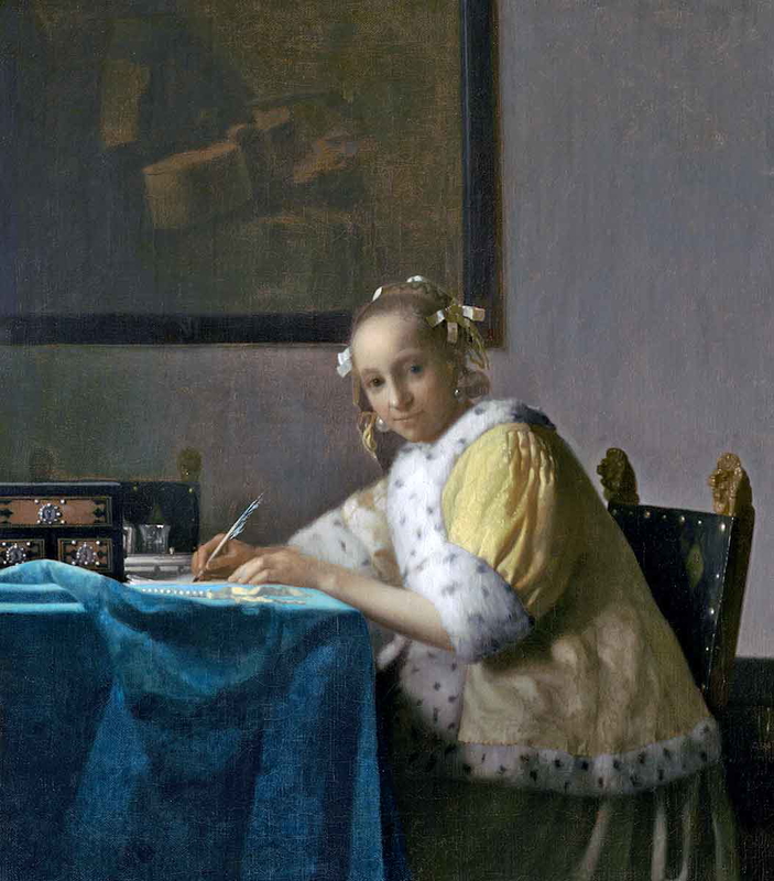 A Lady Writing, Johannes Vermeer, ca. 1665. Source: The National Gallery of Art