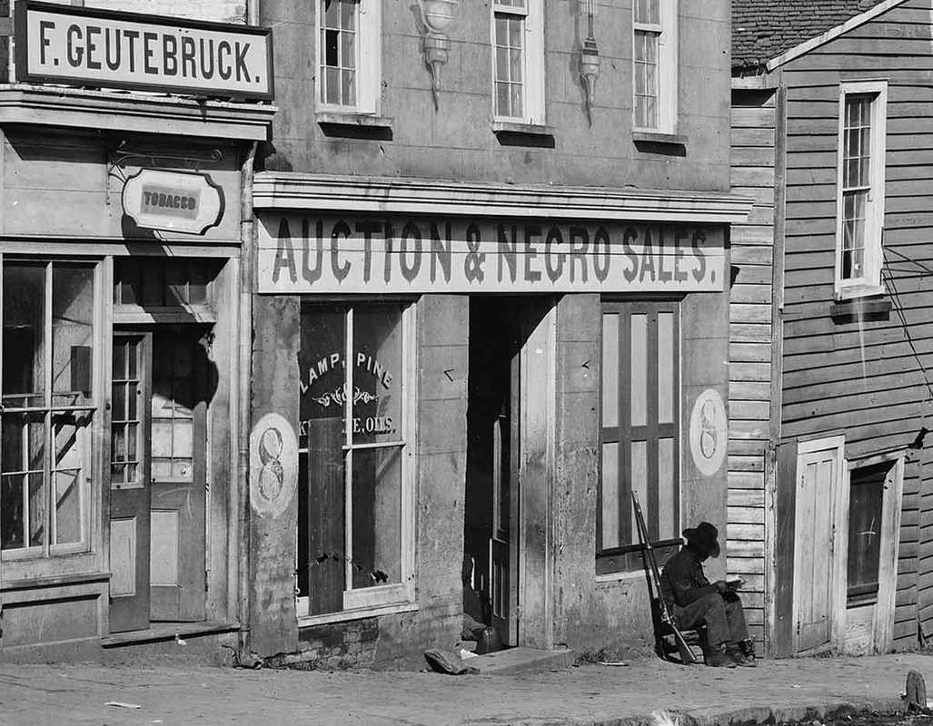 A Slave Market in Atlanta, Georgia, 1864, Source: Wikimedia Commons