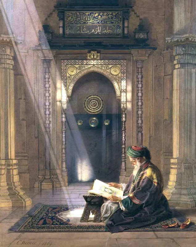 In the Mosque, by Carl Friedrich Heinrich Werner, 19th century. Source: Fine Art America