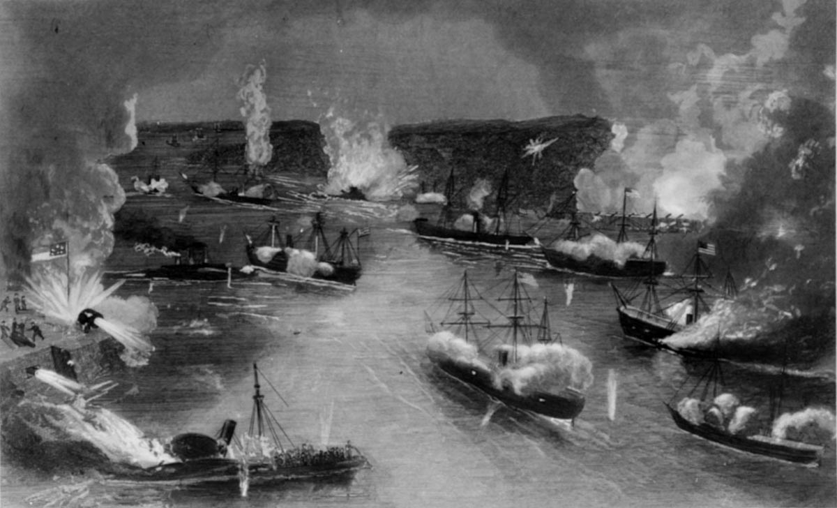 Naval battle New Orleans 1862
