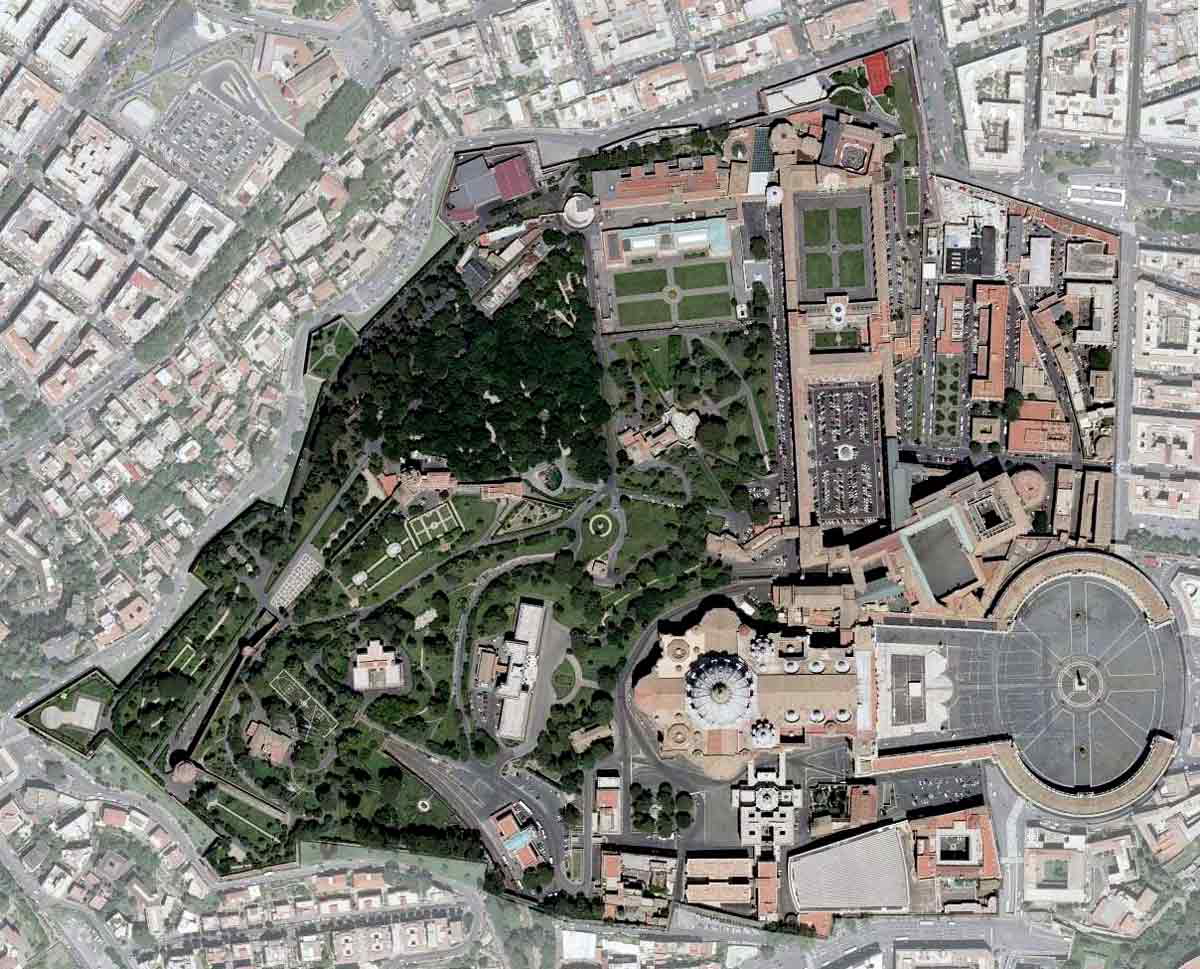 aerial view vatican city