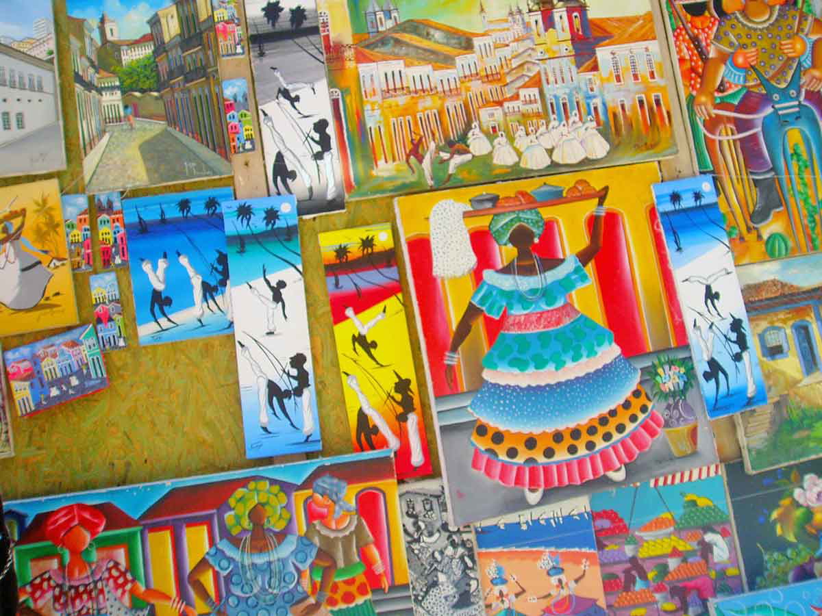 afrobrazilian art bahia brazil painting colorful collage