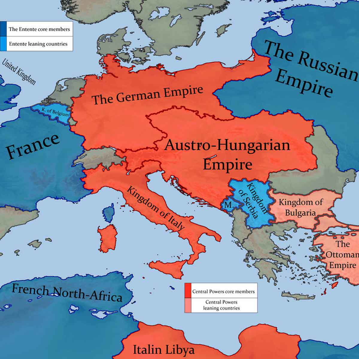 central powers and entente countries july crisis