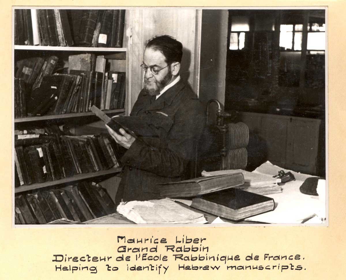 chief rabbi maurice liber identifying looted manuscripts