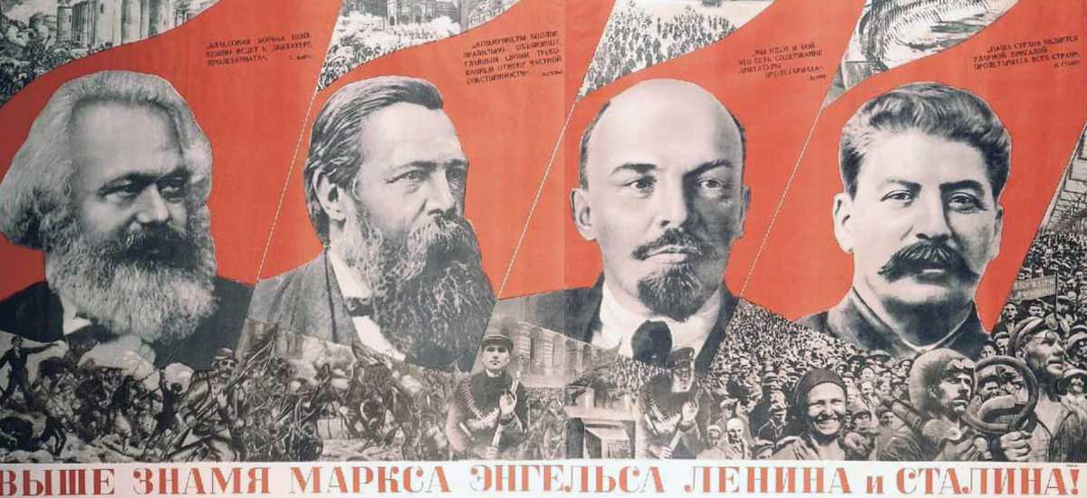 communism lenin stalin engels marx propaganda poster
