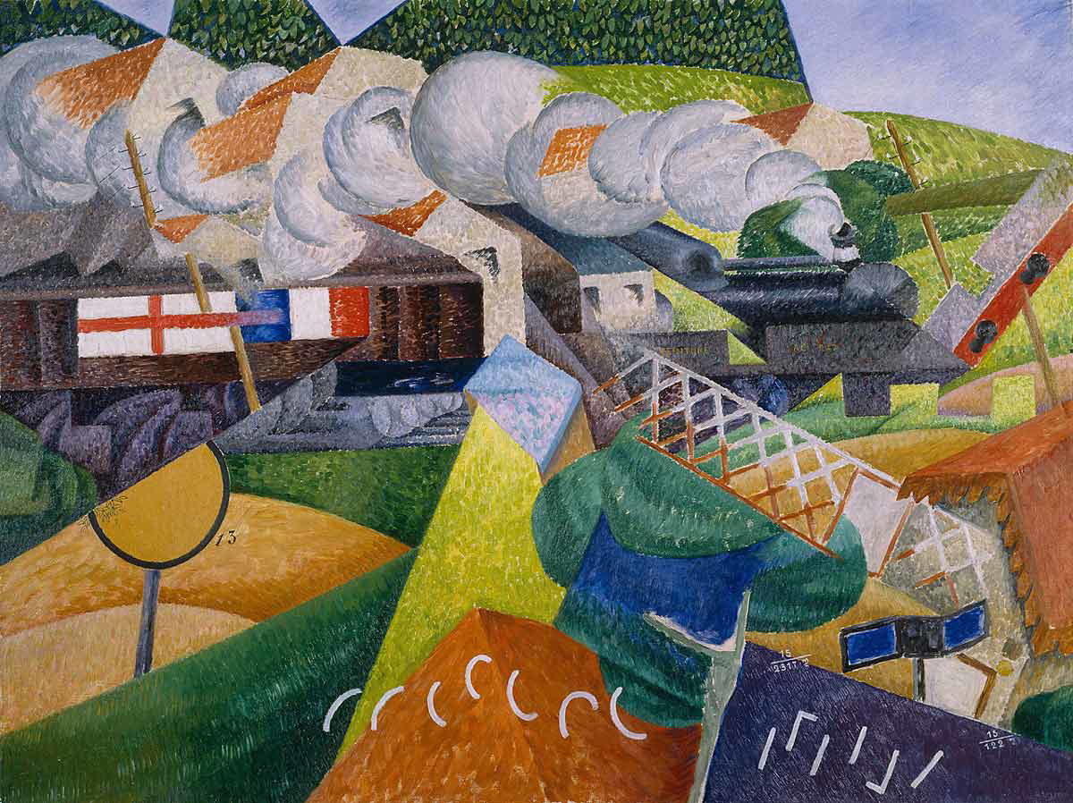 cubist artists severini red cross painting