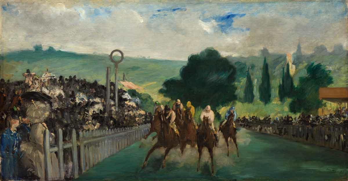 edouard manet races at longchamp painting