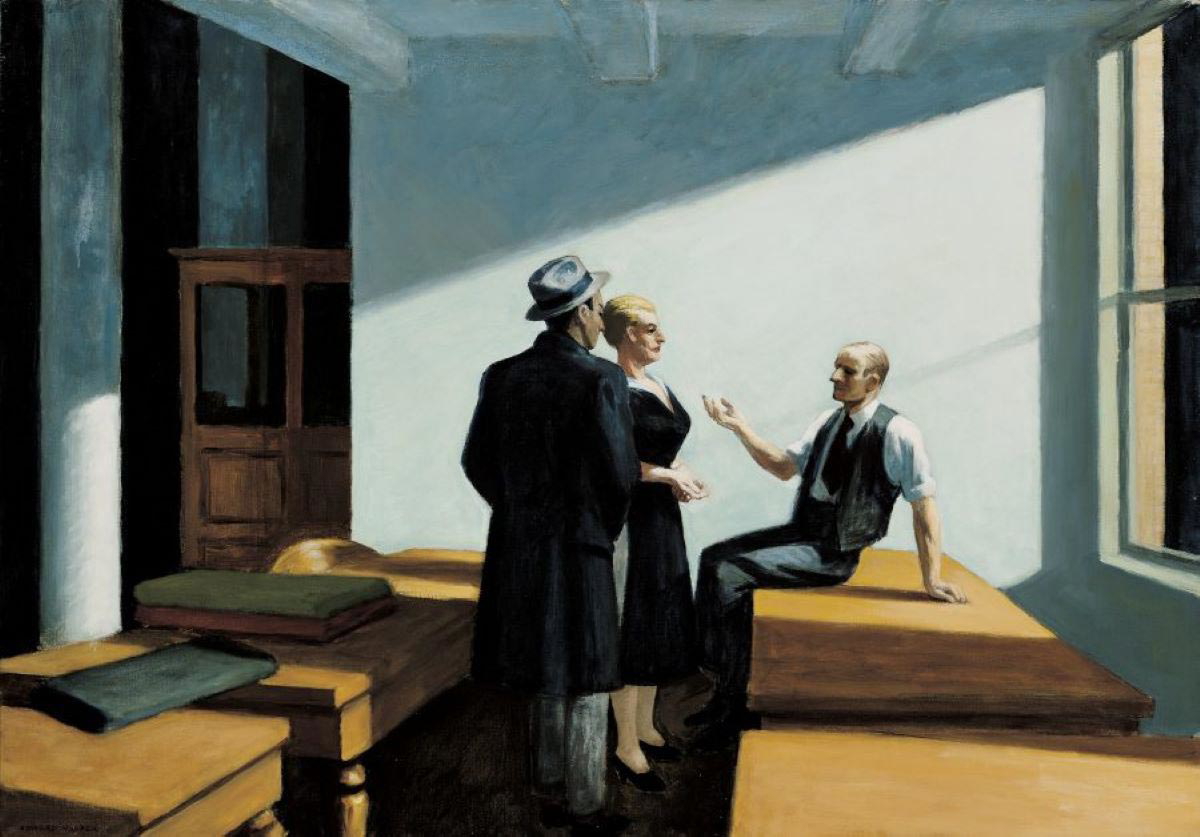 edward hopper conference at night painting