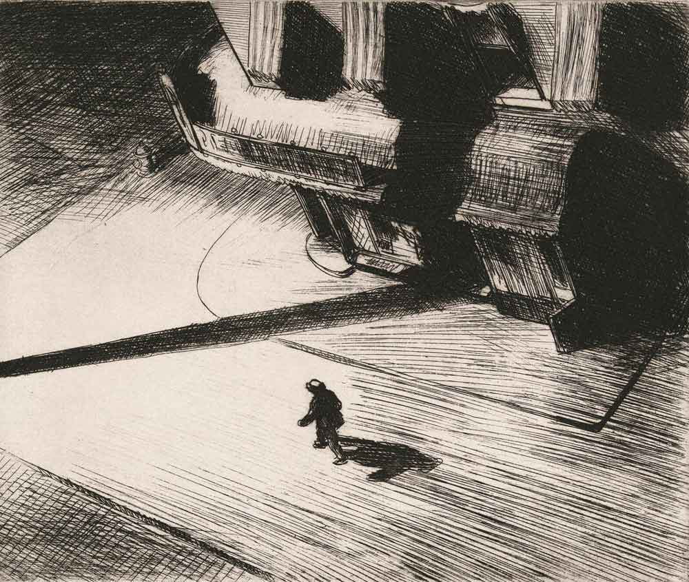 edward hopper night shadows etching