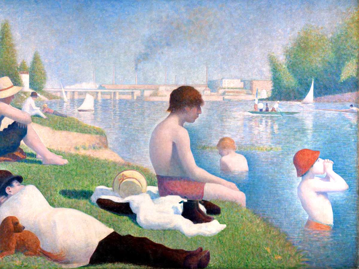georges seurat bathers at asnières painting