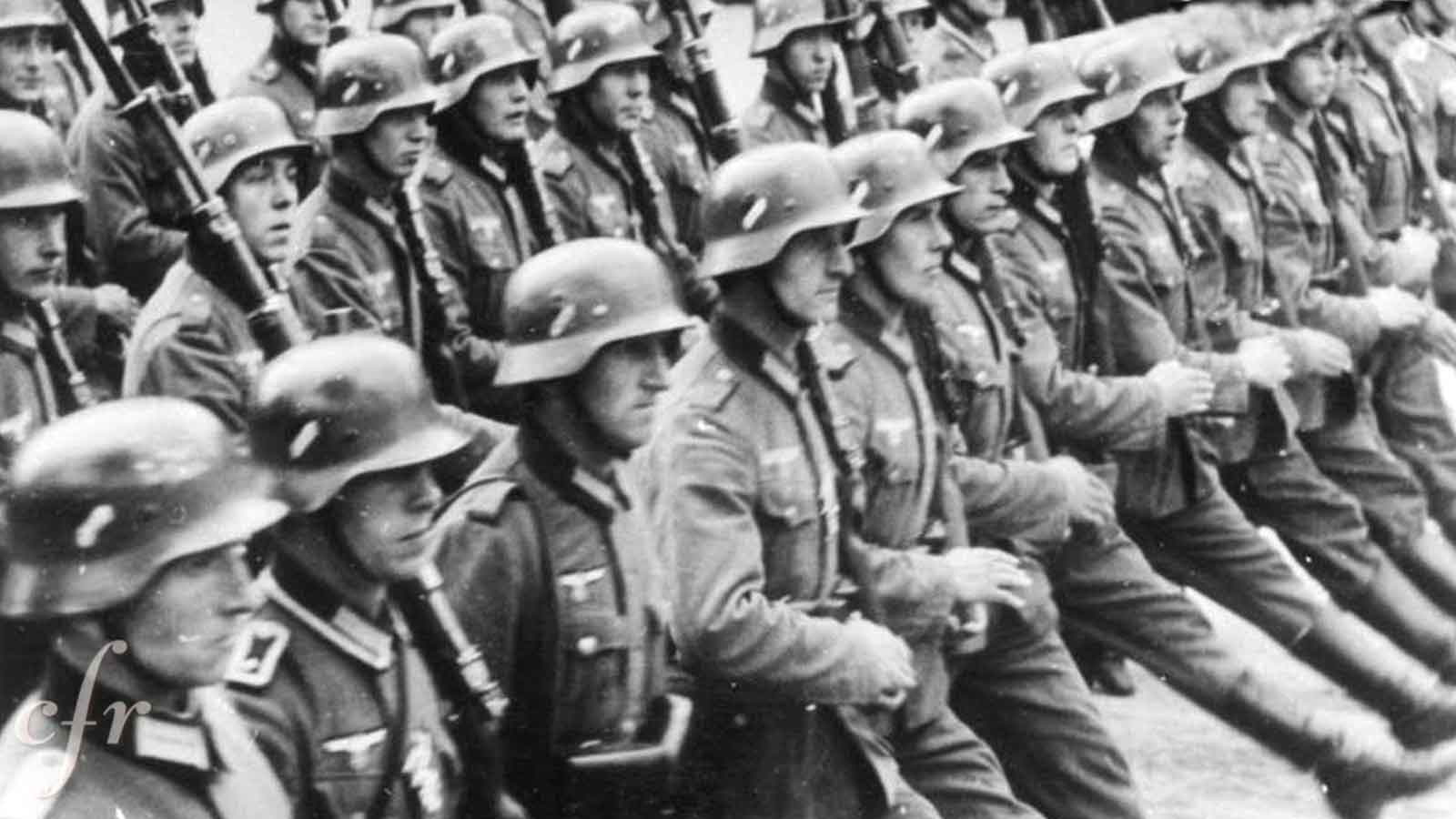 german troops marching wwii