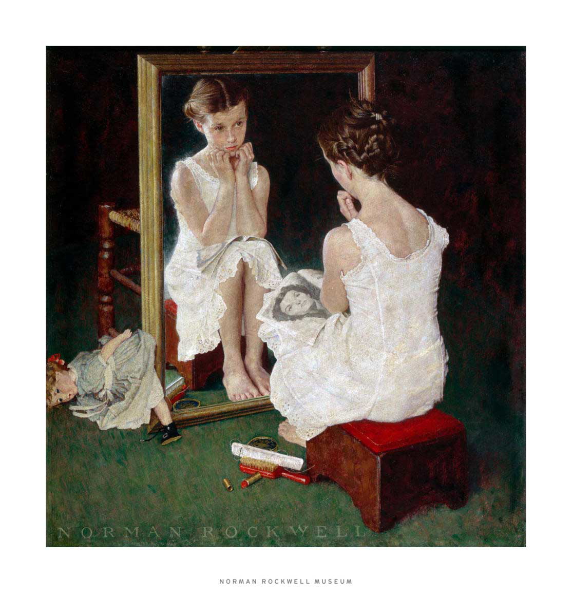 girl mirror norman rockwell