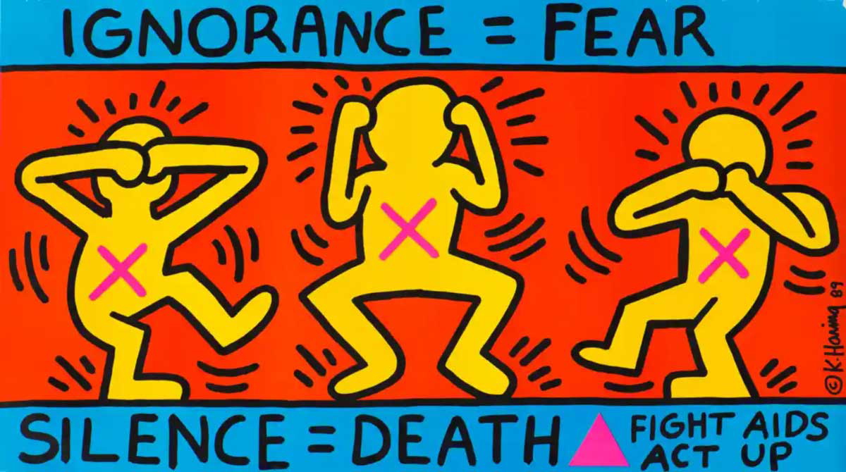 lgbtqia art keith haring ignorance fear 1989