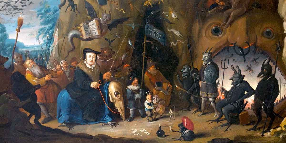 luther and john calvin riding into hell