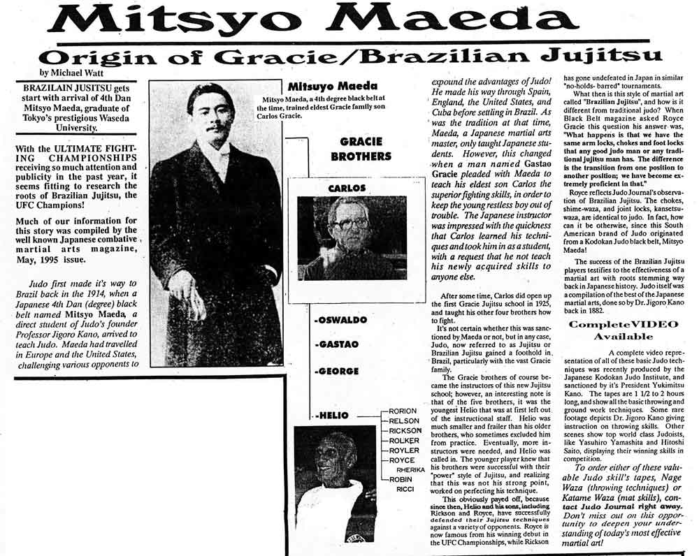 maeda origin of gracie jiujitsu