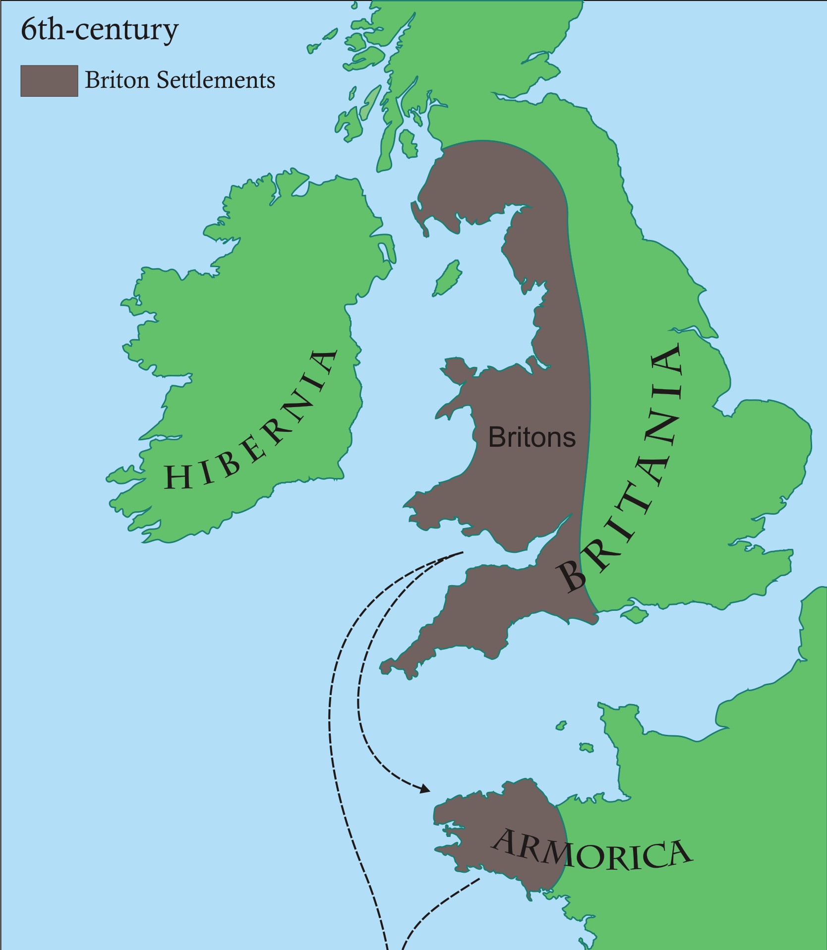 map britain british communities sixth century brittany