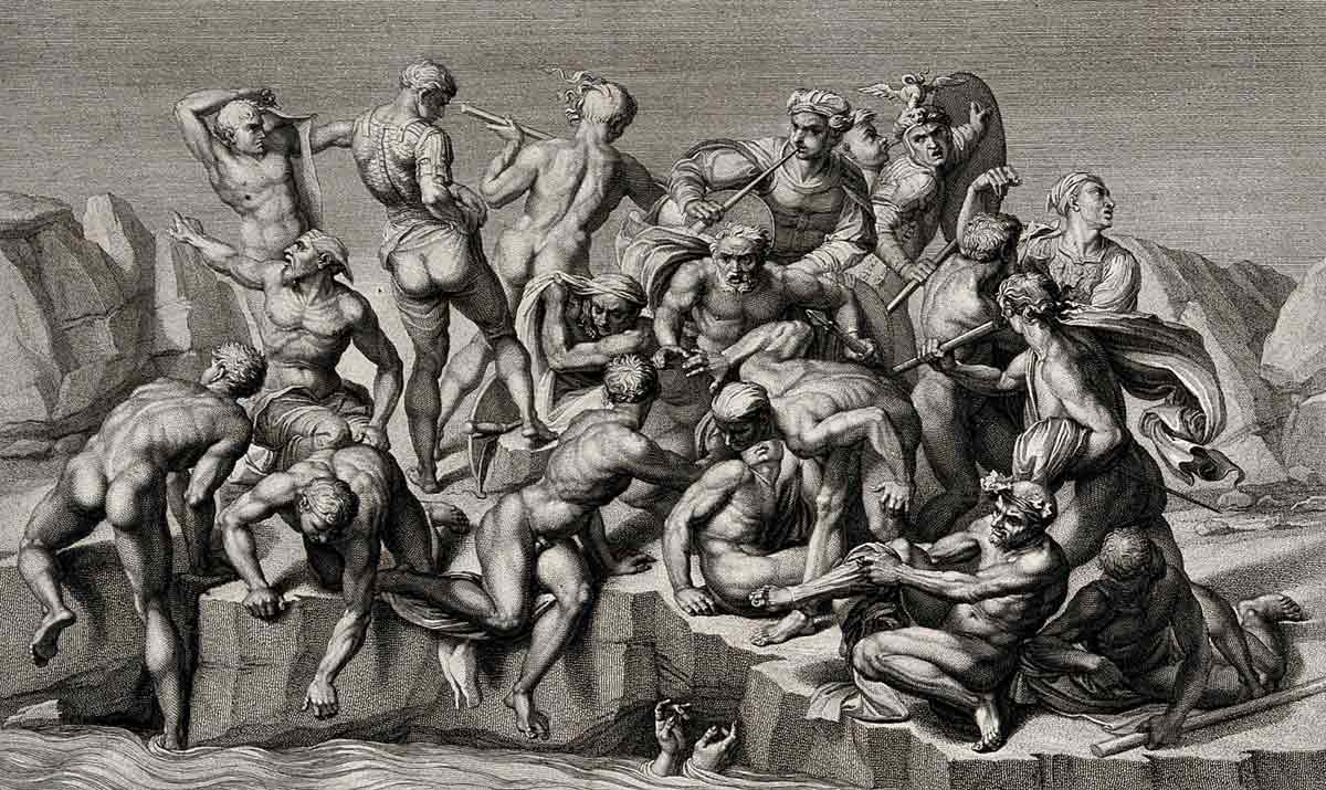 michelangelo battle cascina drawing