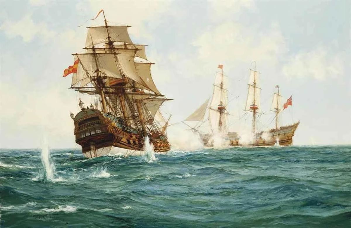 montague dawson hms centurion spanish treasure