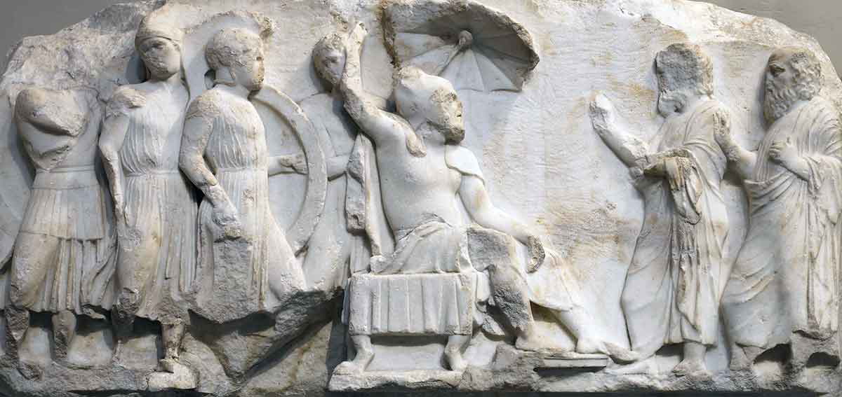 Nereid Monument frieze depicting an important personage in Persian dress