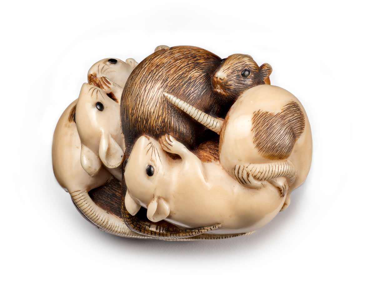 netsuke seven rat group