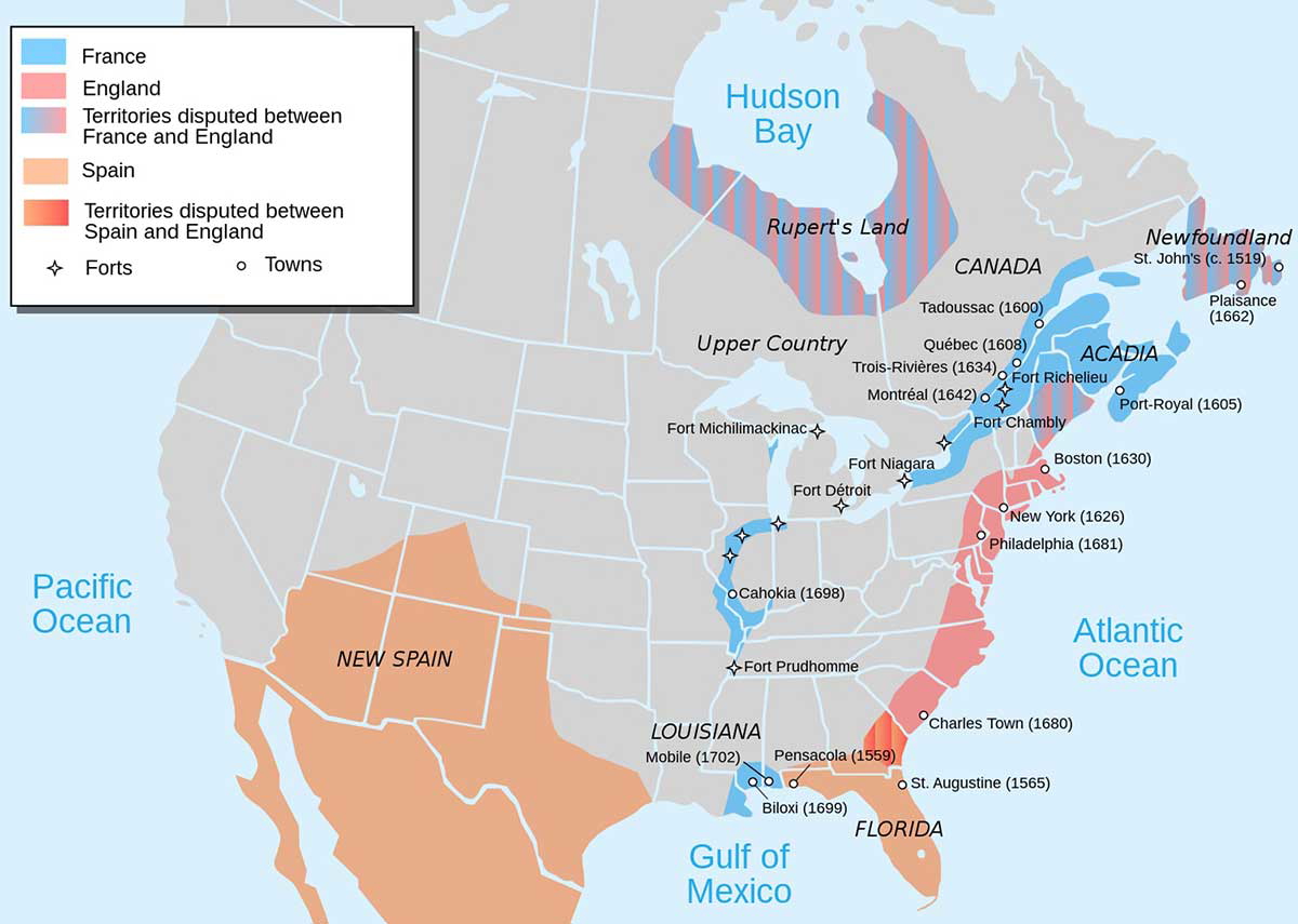 north america map 1702