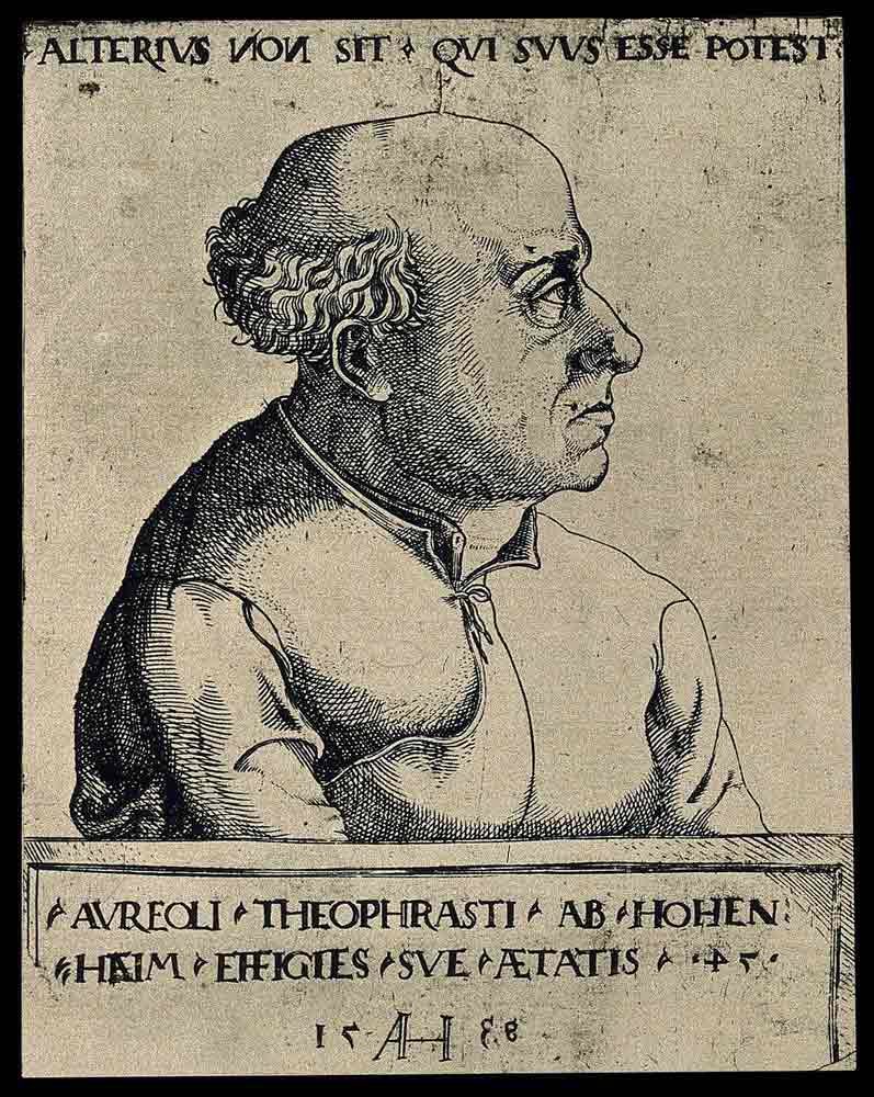 paracelsus engraved portrait inscriptions