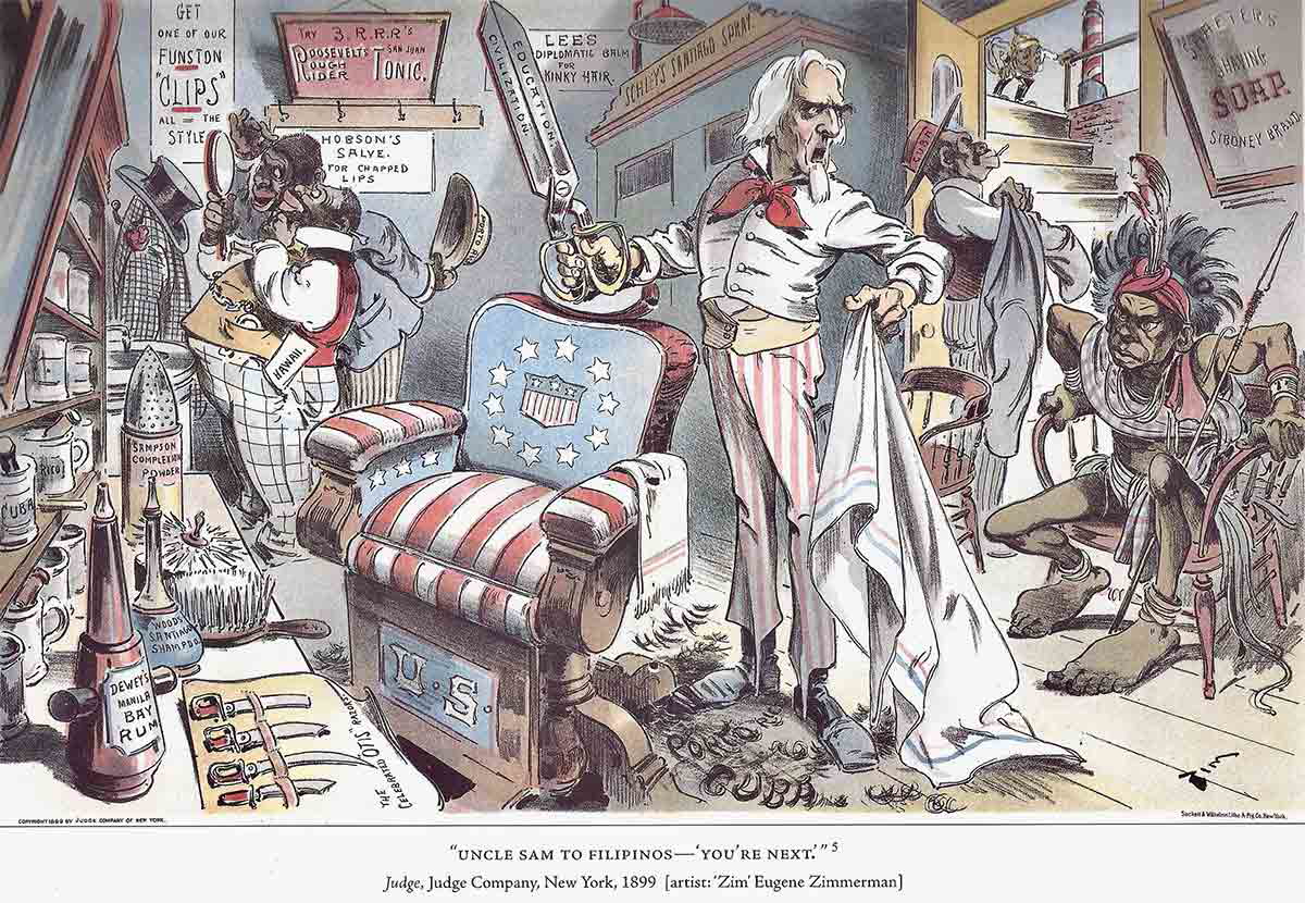 political cartoon american colonization philippines