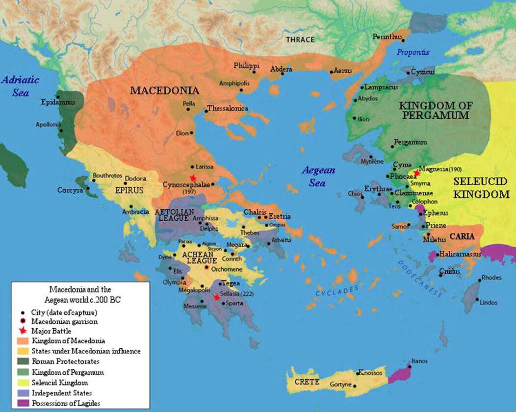 Philopoemen The Last Great General Of Ancient Greece Political Map Greece C200bce Wikimedia Commons 1052x840