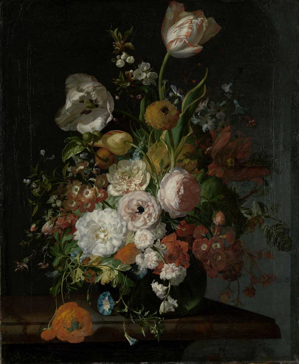 rachel ruysch still life flowers glass vase