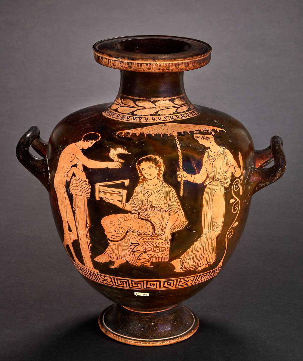 red figured hydria greek women luxury