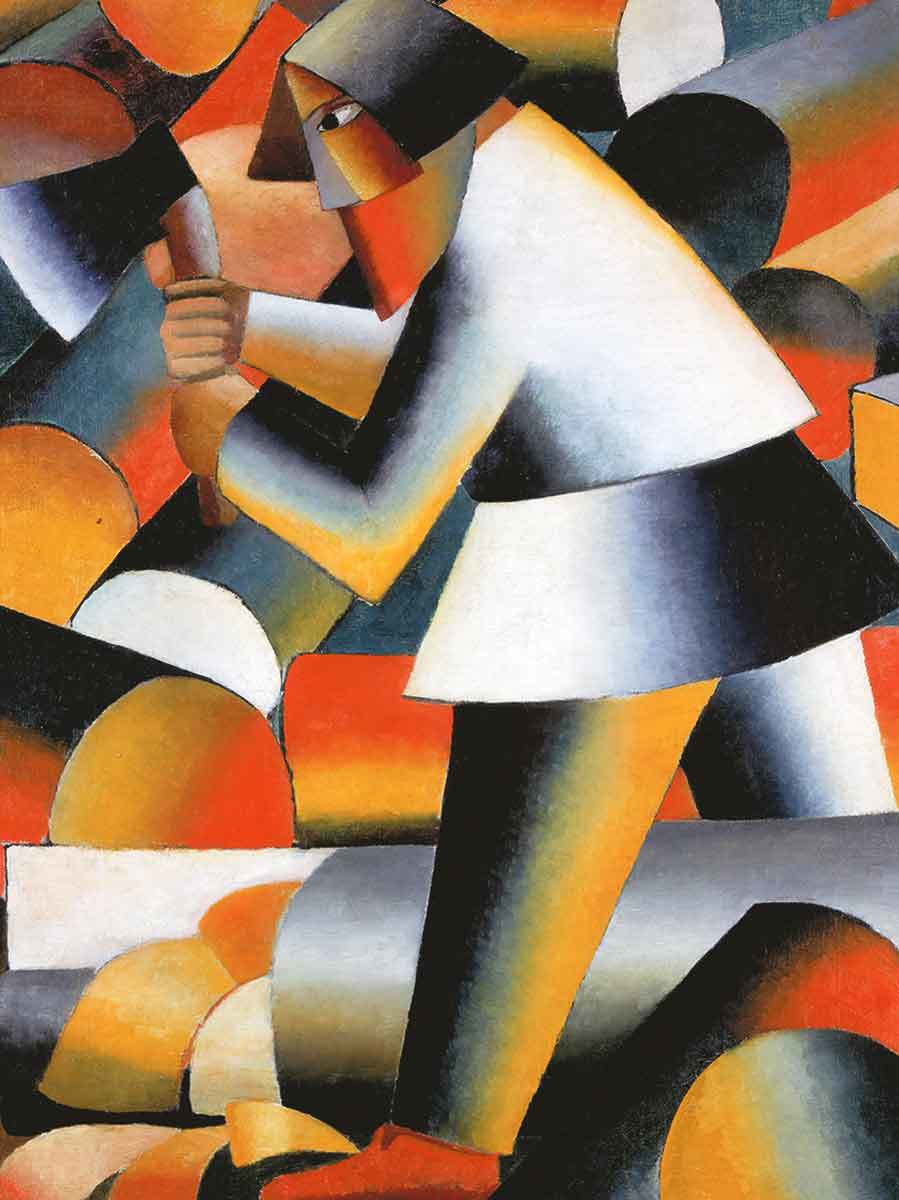 russian futurism malevich woodcutter painting