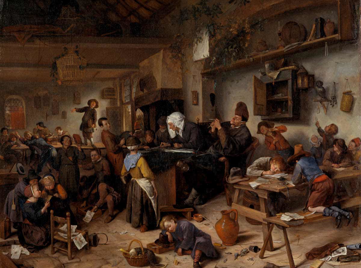 school boys girls painting jan steen