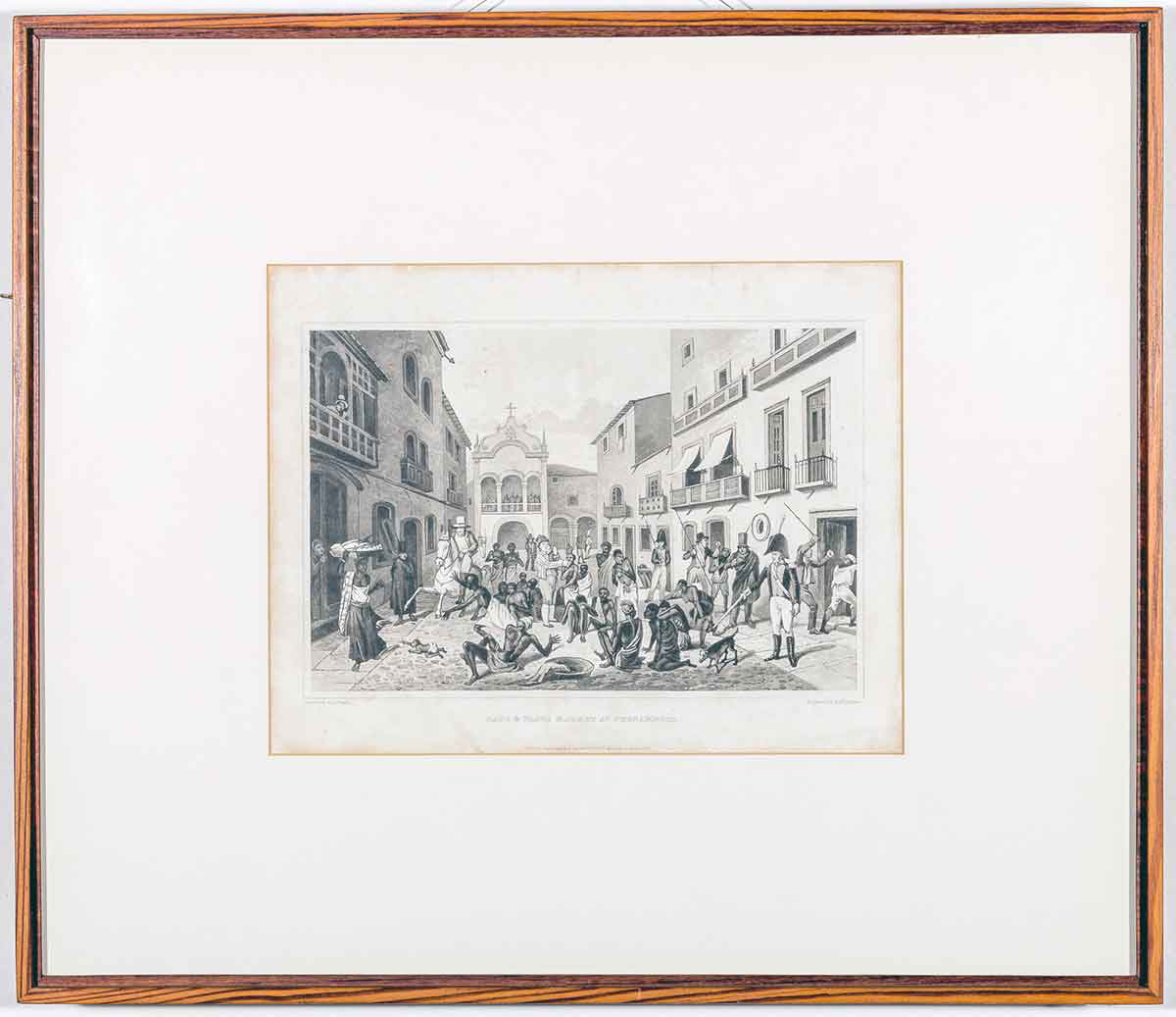 slave market pernambuco brazil 1824 pencil painting