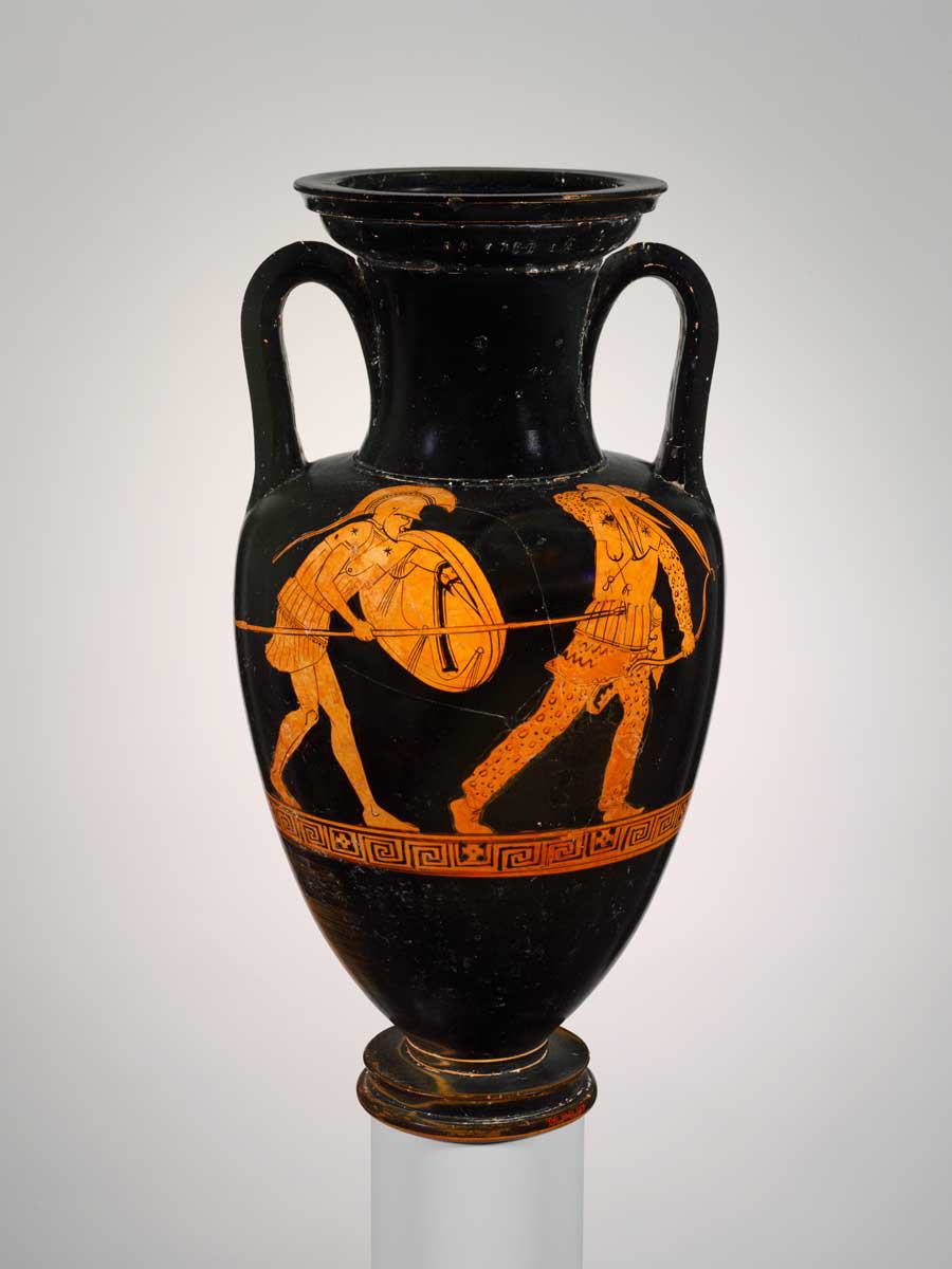 terracotta vase greek persian soldiers