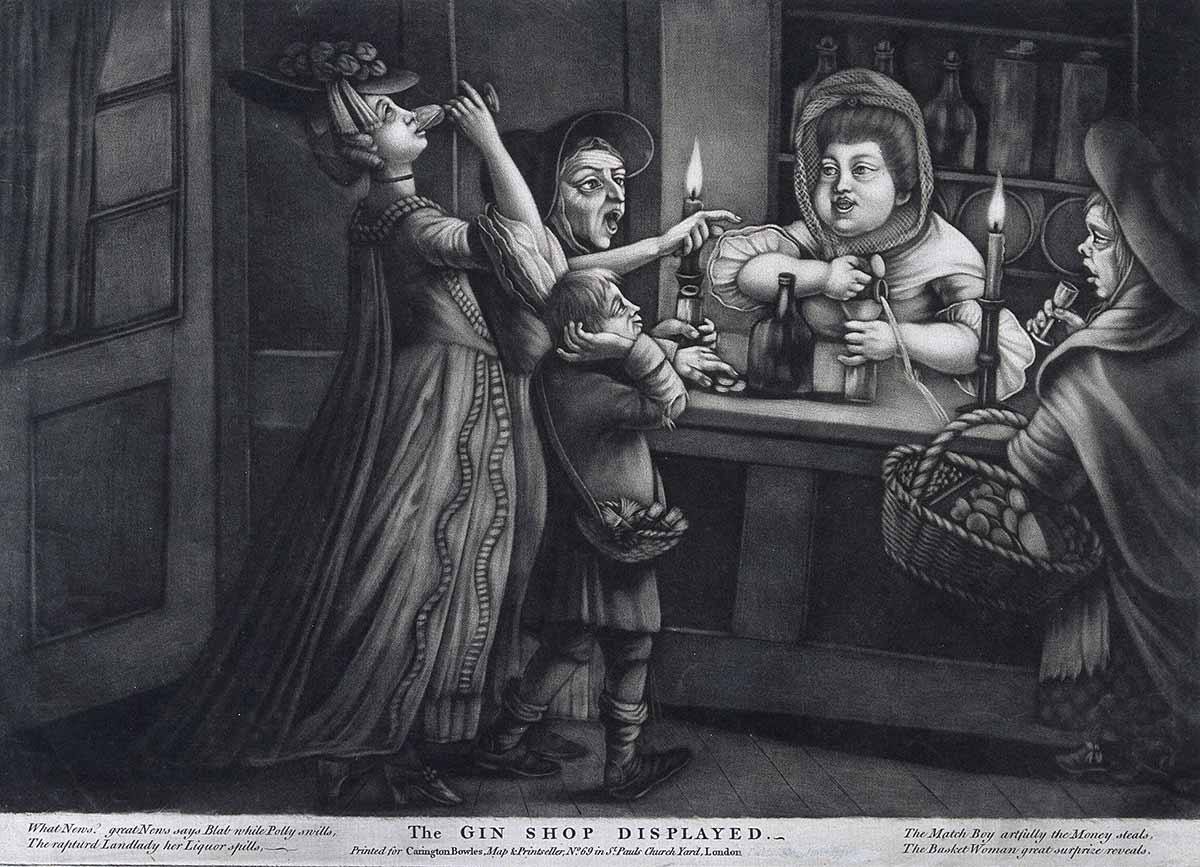 the gin shop displayed