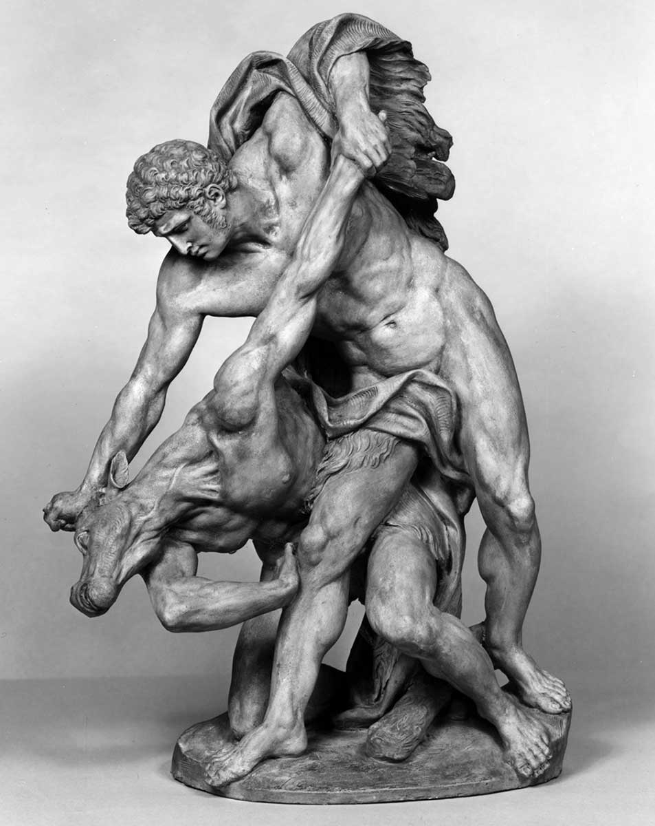 theseus and minotaur statue