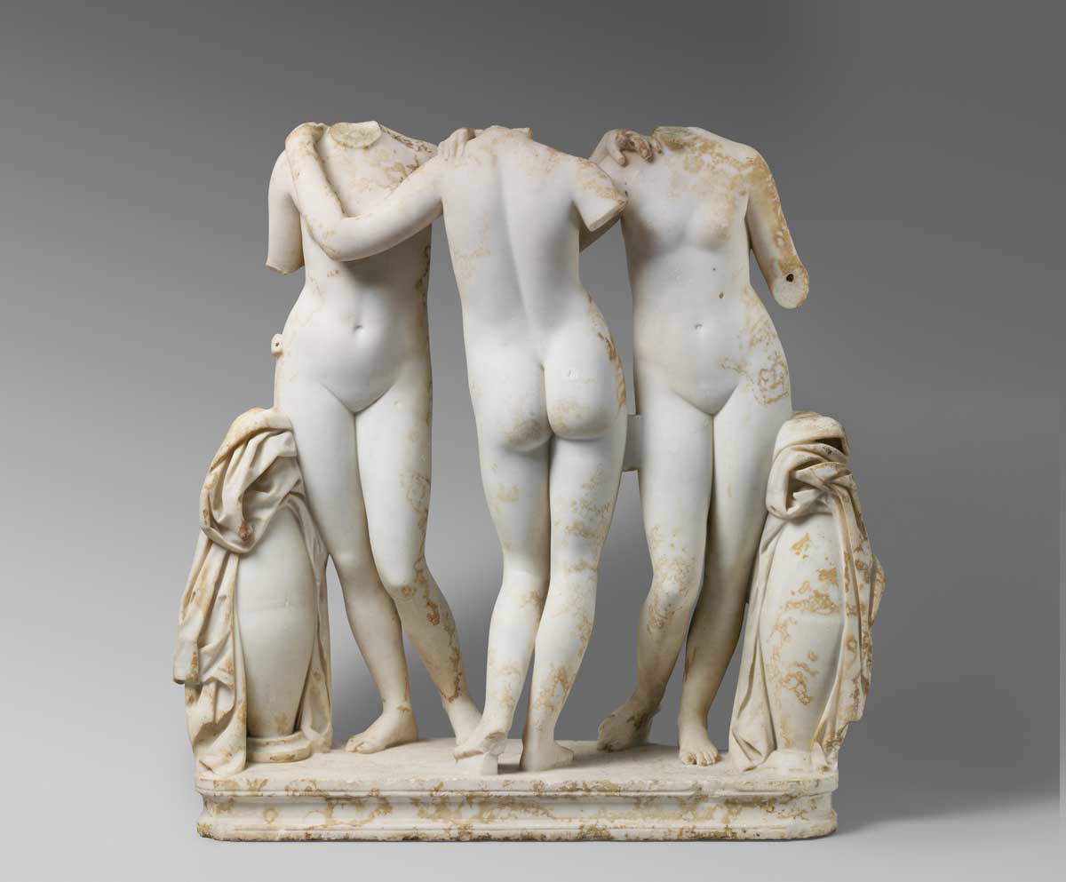 three graces roman copy greek statue