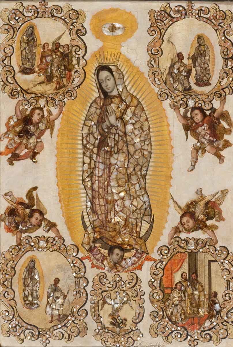 virgin guadalupe shell mexican art
