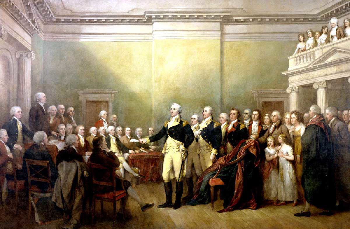 washington hands over his command