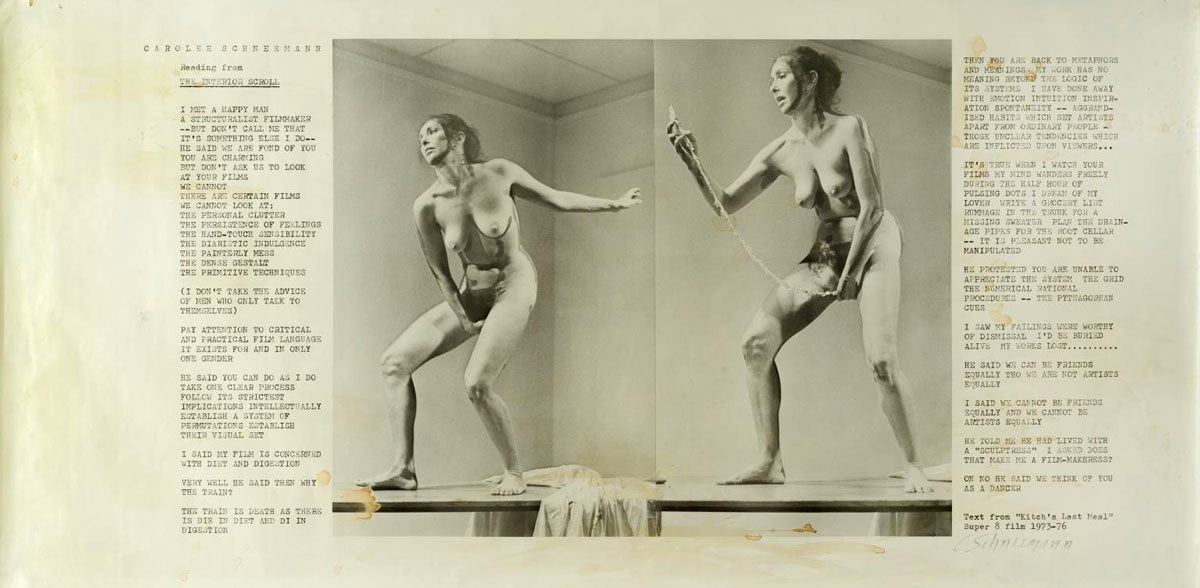 women artists carolee schneemann interior scroll