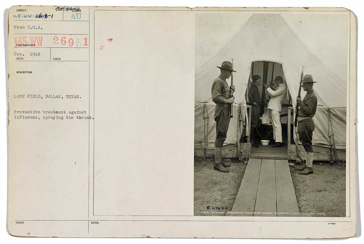 1918 influenza american soldier treatment dallas texas