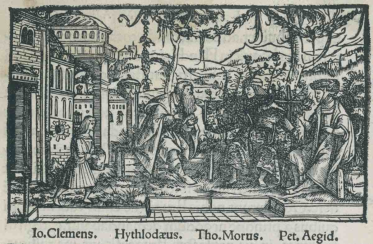 The Dialogue of Council (part one) of Thomas More’s Utopia (1516), Source: Wikimedia Commons