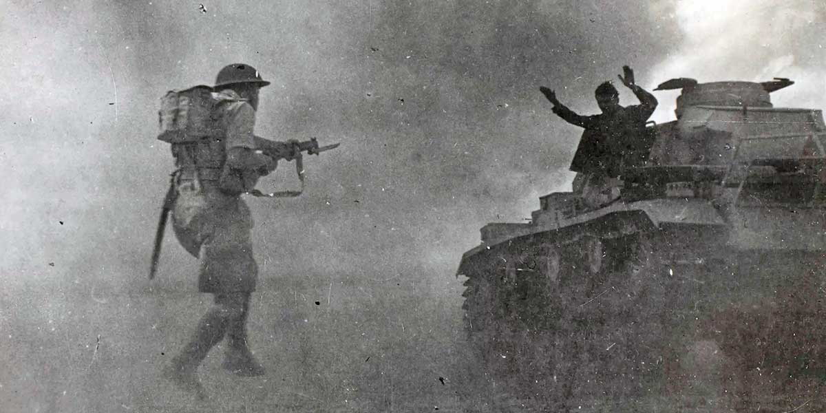 british infantryman german tank el alamein