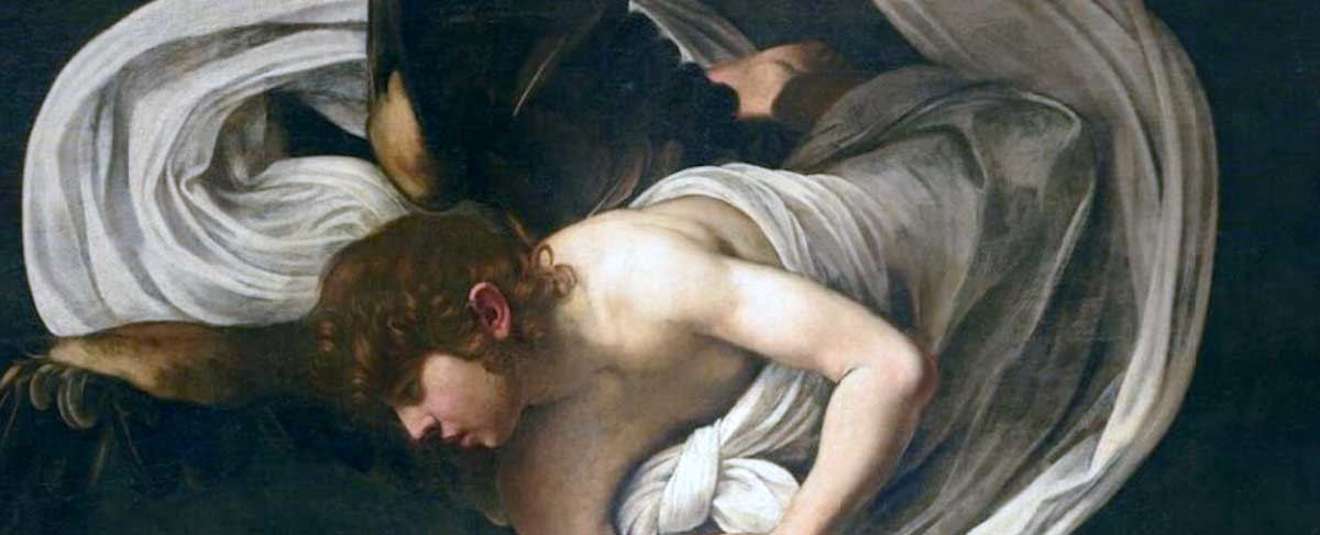 caravaggio detail inspiration matthew angel