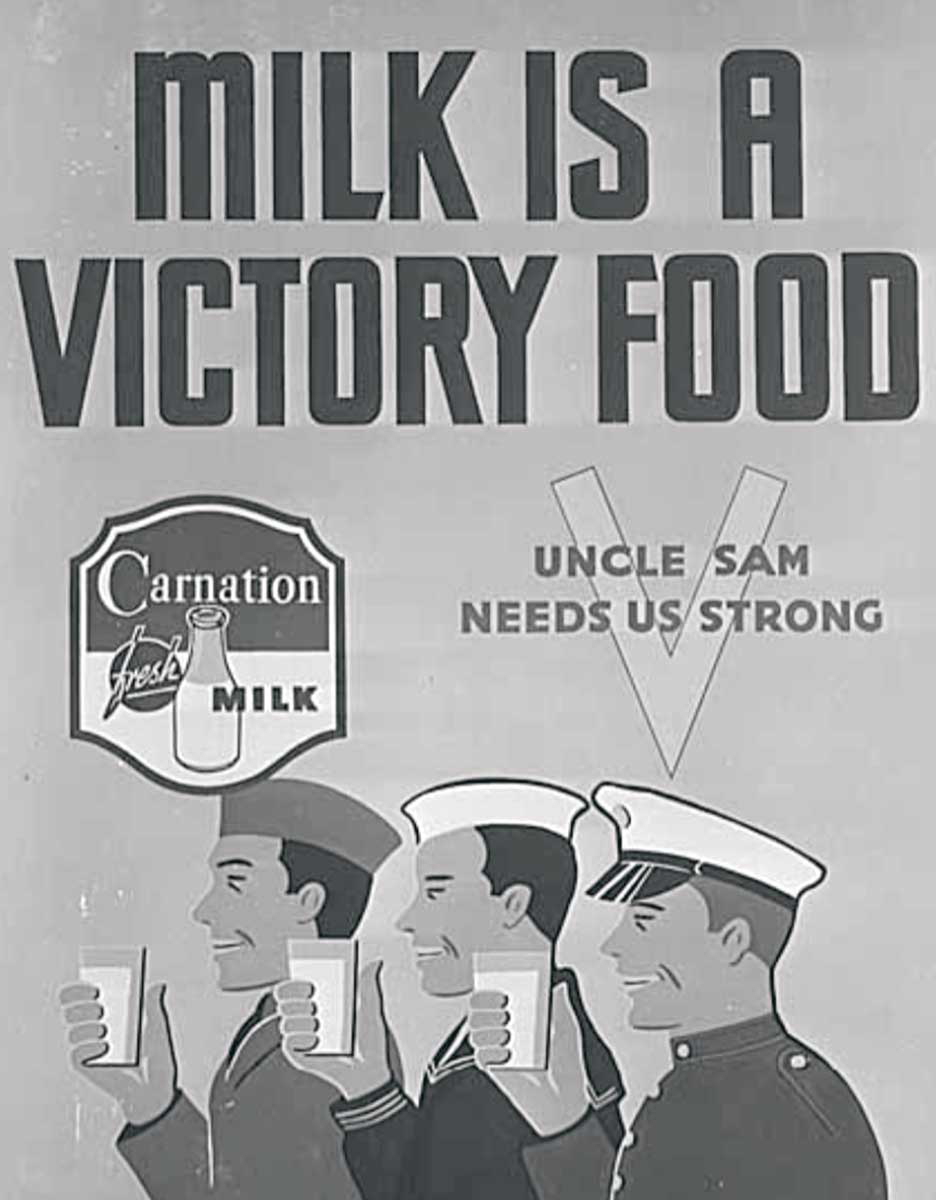 carnation milk advertisement patriotism government propaganda 1944
