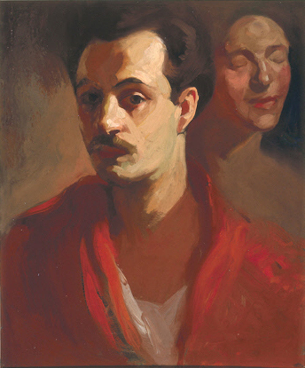 gibran red coat painting self protrait