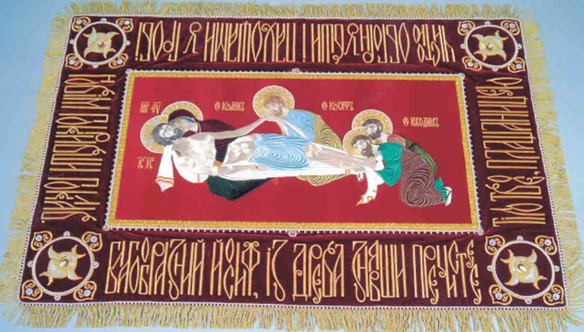 gold embroidery epitaphios