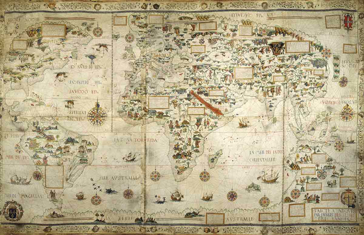 world map 1550