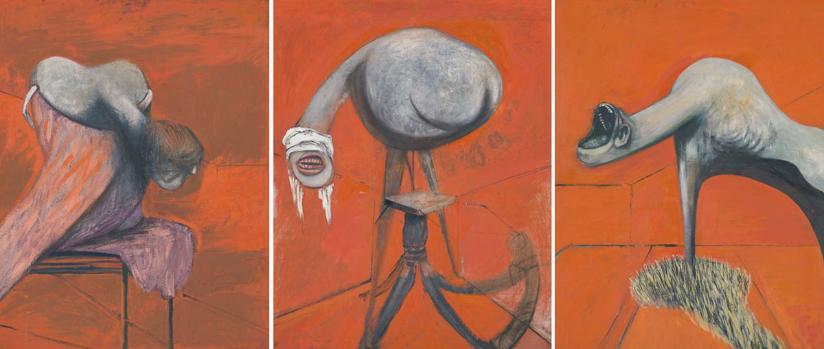 bacon three studies figures base crucifixion 1944