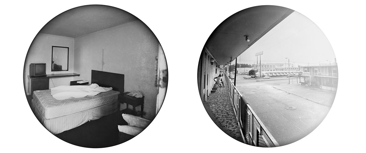 empty bed black white melancholy street